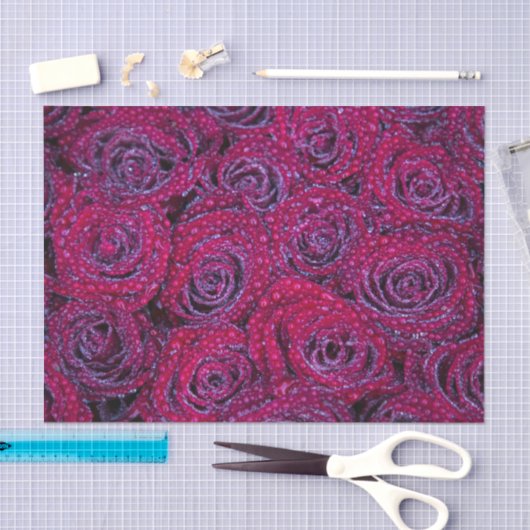 Lush Paarse Rozen en neerslag Tissuepapier (Craft)