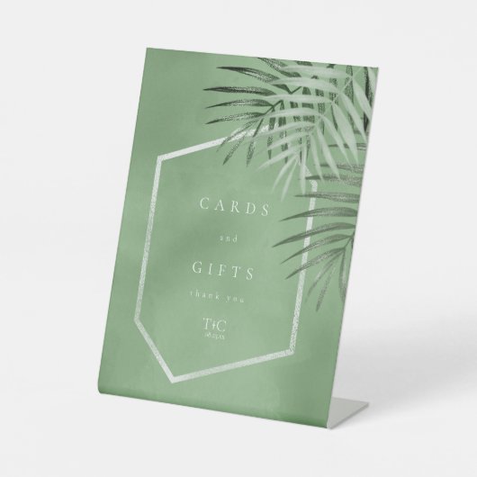 Lush Palm Leaf Cards & Gifts Mosgroen ID956 Reclamebord Met Voetstuk (Voorkant)