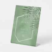 Lush Palm Leaf Cards & Gifts Moss Green ID956 Reclamebord Met Voetstuk (Voorkant)