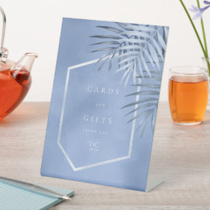 Lush Palm Leaf Cards & Gifts Windsor Blue ID956 Reclamebord Met Voetstuk