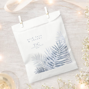 Lush Palm Leaf Wedding Bedankt Blue/Wht ID956 Bedankzakje