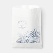 Lush Palm Leaf Wedding Bedankt Blue/Wht ID956 Bedankzakje (Voorkant)