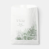 Lush Palm Leaf Wedding Bedankt Green/Wht ID956 Bedankzakje (Voorkant)