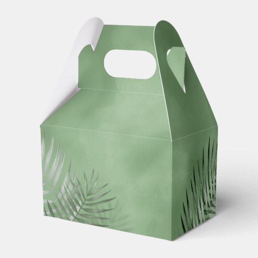 Lush Palm Leaf Wedding Bedankt Moss Green ID956 Bedankdoosjes (Achterkant)