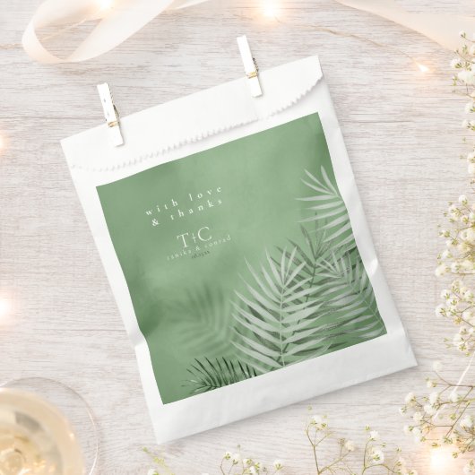 Lush Palm Leaf Wedding Bedankt Moss Green ID956 Bedankzakje (Geknipt)