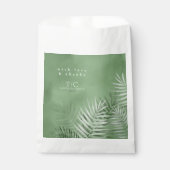 Lush Palm Leaf Wedding Bedankt Moss Green ID956 Bedankzakje (Voorkant)