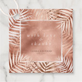 Lush Palm Leaf Wedding Bedankt Terra Cotta ID956 Bedankjes Labels (Voorkant)