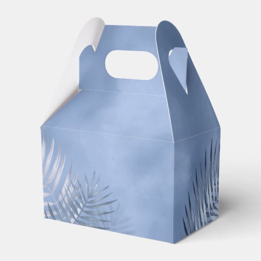 Lush Palm Leaf Wedding Bedankt Windsor Blue ID956 Bedankdoosjes (Achterkant)