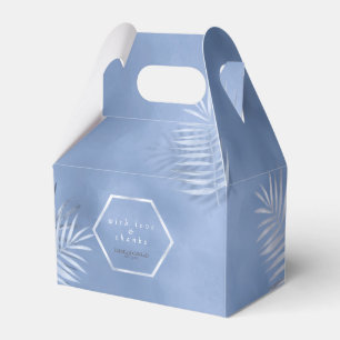Lush Palm Leaf Wedding Bedankt Windsor Blue ID956 Bedankdoosjes