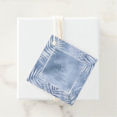 Lush Palm Leaf Wedding Bedankt Windsor Blue ID956 Bedankjes Labels (In situ)