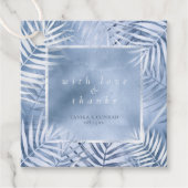 Lush Palm Leaf Wedding Bedankt Windsor Blue ID956 Bedankjes Labels (Voorkant)