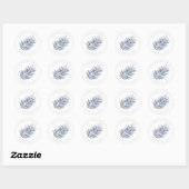 Lush Palm Leaf Wedding Blue ID956 Ronde Sticker (Vel)