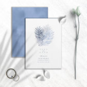 Lush Palm Leaf Wedding Blue ID956 Save The Date