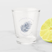 Lush Palm Leaf Wedding Blue ID956 Shot Glas (Voorkant)