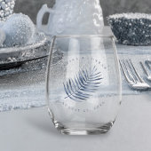 Lush Palm Leaf Wedding Blue ID956 Wijnglas Zonder Voet