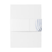 Lush Palm Leaf Wedding Blue/White ID956 Uitnodigingen Wikkel (Achterkant Voorbeeld)