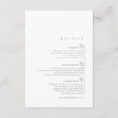 Lush Palm Leaf Wedding Details Moss Green ID956 Informatiekaartje (Voorkant)