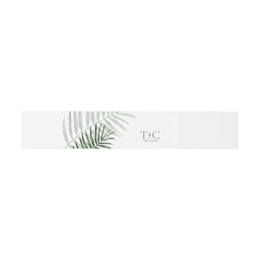 Lush Palm Leaf Wedding Green/White ID956 Uitnodigingen Wikkel (Vlak)