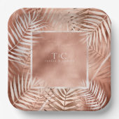 Lush Palm Leaf Wedding Lijst Terra Cotta ID956 Papieren Bordje (Voorkant)