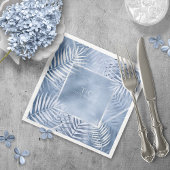 Lush Palm Leaf Wedding Lijst Windsor Blue ID956 Servet