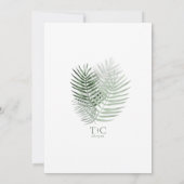 Lush Palm Leaf Wedding Menu Moss Green ID956 (Achterkant)