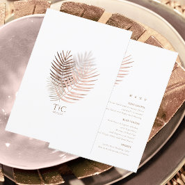 Lush Palm Leaf Wedding Menu Terra Cotta ID956