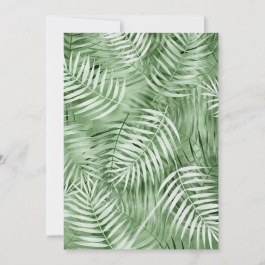 Lush Palm Leaf Wedding Moss Green ID956 (Achterkant)
