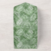 Lush Palm Leaf Wedding Moss Green ID956 All In One Uitnodiging (Buitenkant)