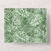 Lush Palm Leaf Wedding Moss Green ID956 All In One Uitnodiging (Achterkant)