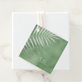Lush Palm Leaf Wedding Moss Green ID956 Bedankjes Labels