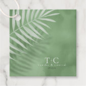 Lush Palm Leaf Wedding Moss Green ID956 Bedankjes Labels (Voorkant)