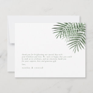 Lush Palm Leaf Wedding Moss Green ID956 Bedankkaart