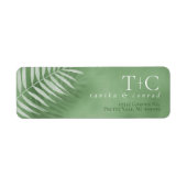 Lush Palm Leaf Wedding Moss Green ID956 Etiket (Voorkant)