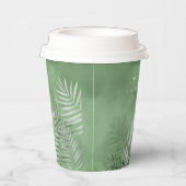 Lush Palm Leaf Wedding Moss Green ID956 Papieren Bekers (Rechts)