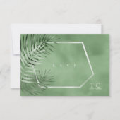 Lush Palm Leaf Wedding Moss Green ID956 RSVP Kaartje (Voorkant)