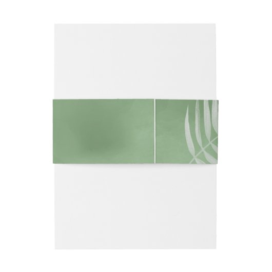 Lush Palm Leaf Wedding Moss Green ID956 Uitnodigingen Wikkel (Achterkant Voorbeeld)