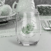 Lush Palm Leaf Wedding Moss Green ID956 Wijnglas Zonder Voet