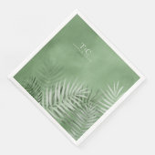 Lush Palm Leaf Wedding Moss Green V2 ID956 Servet (Hoek)