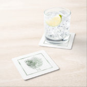 Lush Palm Leaf Wedding Moss Green/White ID956 Kartonnen Onderzetters (Insitu)