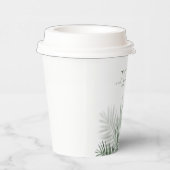 Lush Palm Leaf Wedding Moss Green/Wht ID956 Papieren Bekers (Rechts)