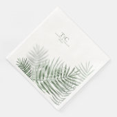 Lush Palm Leaf Wedding Moss Green/Wht ID956 Servet (Hoek)