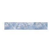 Lush Palm Leaf Wedding Pattern Blue ID956 Uitnodigingen Wikkel (Vlak)