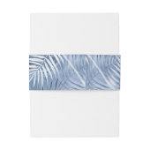 Lush Palm Leaf Wedding Pattern Blue ID956 Uitnodigingen Wikkel (Achterkant Voorbeeld)