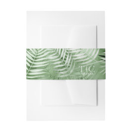 Lush Palm Leaf Wedding Pattern Moss Green ID956 Uitnodigingen Wikkel