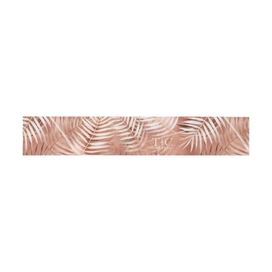 Lush Palm Leaf Wedding Pattern Terra Cotta ID956 Uitnodigingen Wikkel (Vlak)