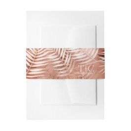 Lush Palm Leaf Wedding Pattern Terra Cotta ID956 Uitnodigingen Wikkel