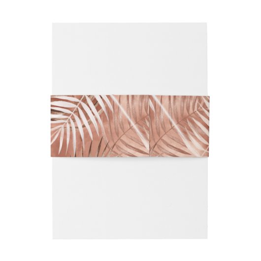 Lush Palm Leaf Wedding Pattern Terra Cotta ID956 Uitnodigingen Wikkel (Achterkant Voorbeeld)