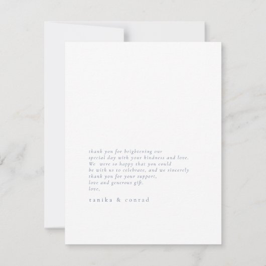 Lush Palm Leaf Wedding Photo Windsor Blue ID956 Bedankkaart (Achterkant)