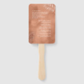 Lush Palm Leaf Wedding Program Terra Cotta ID956 Handwaaier (Achterkant)