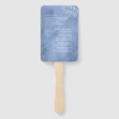 Lush Palm Leaf Wedding Programme Windsor Blue ID95 Handwaaier (Achterkant)